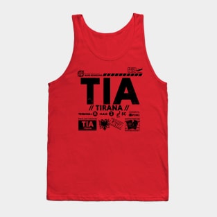 Vintage Tirana TIA Airport Code Travel Day Retro Travel Tag Albania Tank Top